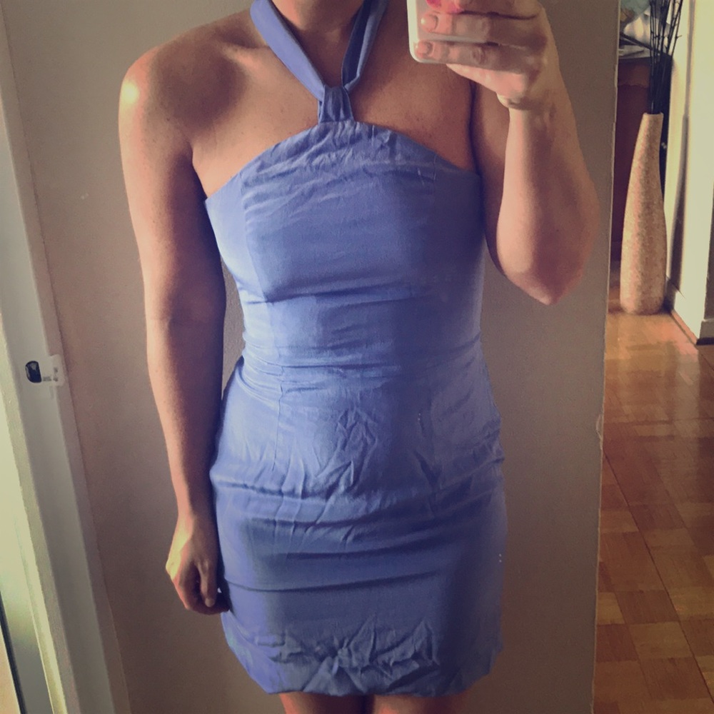 Lilac tie neck dress from revolve